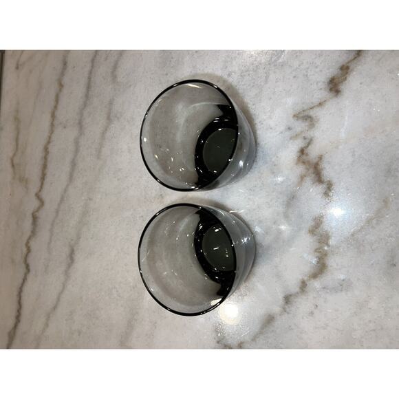 Libbey Double Old Fashioned Rocks Glasses Classic Smoke Gray 4 Modern Set of 2 - Picture 2 of 7